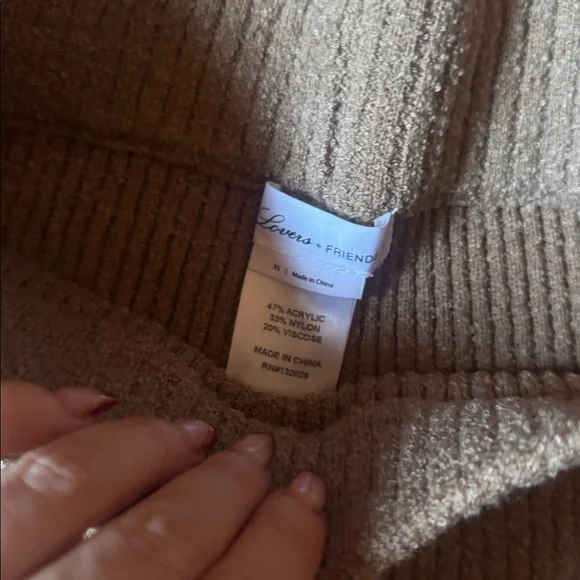 Lovers + Friends Tan Wide Leg Knit Pants - Picture 2 of 4